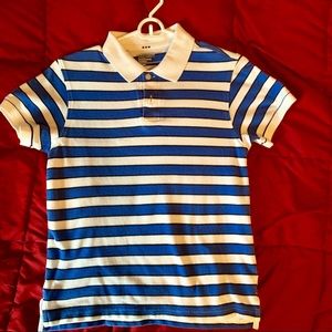 Boys blue and white striped polo (#3)